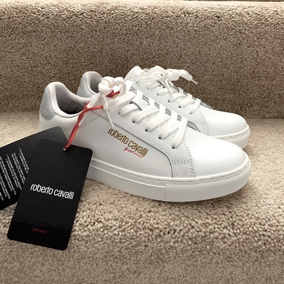 New Roberto Cavalli Sport Glitter-Heel Low-Cut Women Sneakers Size EU 36, US 6 - Picture 2 of 6